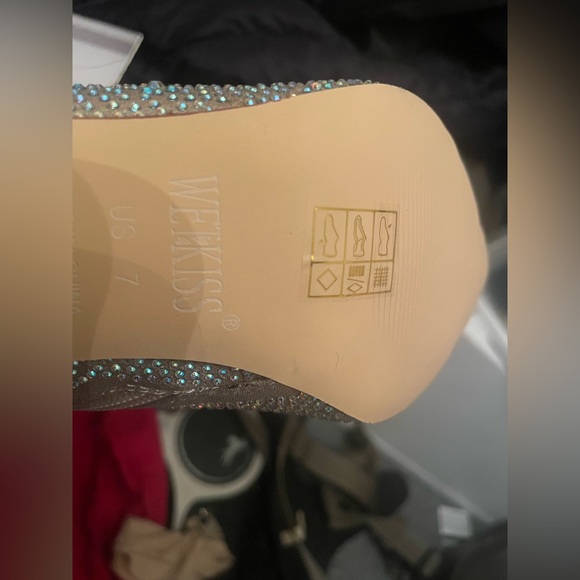 Knee high rhinestone boots chunky heel - Picture 8 of 9